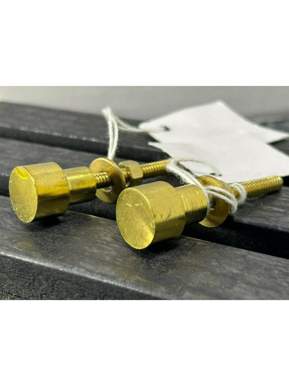 Brass Male Knob Screw Set Gold Tone Durable Hardware Pair With Tags